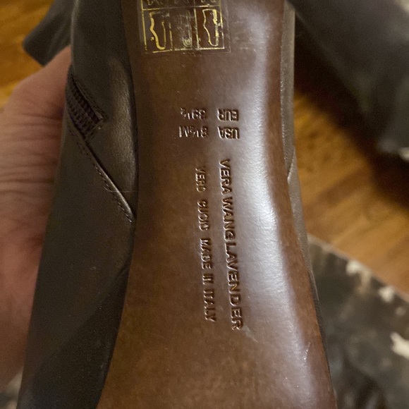 Vera Wang Lavender brown leather thigh high platform boots size 8.5 - Picture 4 of 8
